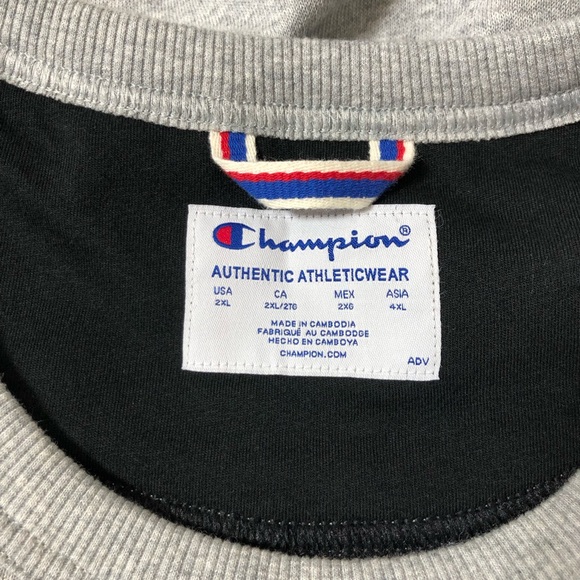 Champion Men's Powerblend Fleece Midweight Crewneck  Oxford Gray Sweatshirt 2XL - Picture 7 of 15